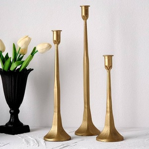 Designer <b>Brass</b> Candle <b>Holder</b> for Living Space Table Decoration Spiritual Ceremony and Everyday Decorative Presentation - Product Image 1