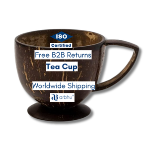 Biodegradable <b>Coconut</b> Fiber Tea <b>Cup</b> Eco Friendly Heat Resistant Reusable Coffee Mug Bio Based Sustainable Natural Drinkware - Product Image 1