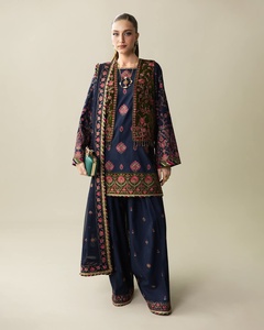 Salwar Kameez Kashmiri Karhai 636 para Mujer, Material Viscosa, Antiarrugas, Absorbe la Humedad, para Fiestas y Bodas - Product Image 1