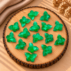 Cuentas de Piedra Preciosa Facetadas de Ónix Verde en Forma de Mariposa de 14x10 mm para la Fabricación de Joyas, Cuentas Sueltas al por Mayor, Suministros para Manualidades - Product Image 6