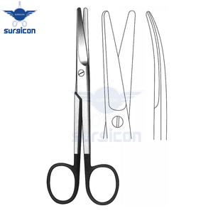 Tijeras Mayo de 14 cm (5½ Pulgadas), Curvas, con Una Hoja Dentada y Otra Lisa, de Acero Inoxidable Reutilizables para Cirugía - Product Image 2