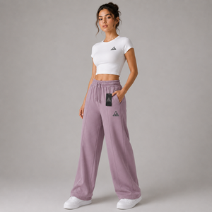 Pantalons de survêtement à taille haute, coupe droite, personnalisés OEM/ODM, avec logo imprimé sur mesure, respirants, pour femmes. - Product Image 3