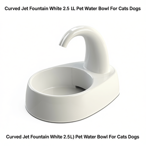 Fontaine à jet incurvée blanche 2,5 L, gamelle d'eau pour animaux de compagnie, chats et chiens - Product Image 2