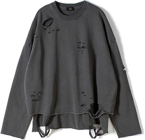 Men's Ripped Knitted <b>Pullover</b> <b>Sweater</b> Solid Color Long Sleeve Crew Neck Winter Wear Slight Stretch Polyester/Cotton - Product Image 5
