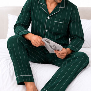 UHEZEN WEAR Conjunto Casual de Verano para Hombre, Estampado, Ropa de Casa Suave, Pantalones de Manga Larga, Cárdigan con Solapa, Dropshipping - Product Image 3