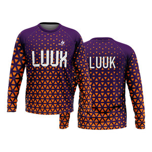 Maillots de sport personnalisés pour hommes à manches longues, respirants, antibactériens, écologiques, à séchage rapide, imprimés par transfert thermique, vêtements de compression décontractés - Product Image 1