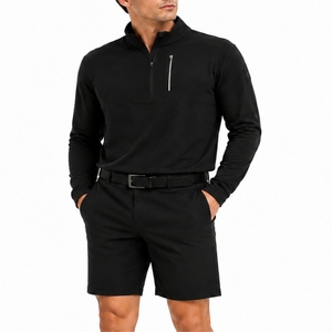 Uniforme de golf de manga larga para hombre, conjunto de camisa y pantalones cortos deportivos, ajuste elástico, ropa deportiva de lujo ligera, tacto suave y cómodo. - Product Image 2