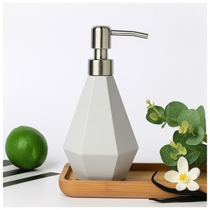 Geometric Shape Lotion <b>Dispenser</b> For Bathroom Vanity Kitchen Sink Liquid Soap Pump <b>Bottle</b> Home Daily Use And Counter Decor - Product Image 1