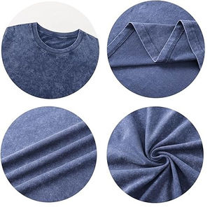 Servicio OEM Personalizado: Camiseta de Hombre 100% Algodón, Lavado Ácido, Transpirable, Antipilling, Estilo Vintage, Oversize, Cuello Redondo, Manga Corta, Tejido Grueso - Product Image 2