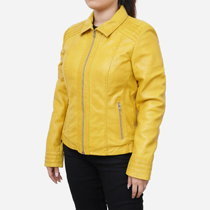 Chaquetas de Cuero para Mujer, Simples y de Alta Calidad, Color Borgoña, Chaqueta de Piel de Oveja Auténtica, Chaqueta de Cuero para Mujer, Alta Visibilidad - Product Image 2