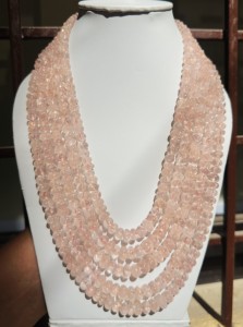 Rare!Rose <b>Quartz</b> Pumpkin Carving Shape <b>Necklace</b>, Natural Gemstone <b>Necklace</b>, Handmade Carving <b>Necklace</b>, 4/5 Layers <b>Necklace</b>, Heal - Product Image 1