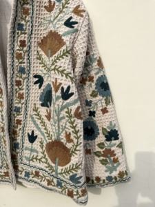 Veste Bohème Tricotée Brodée Suzani Vintage pour Femme, Manteau Court Ethnique à Motifs Floraux, Ouvert sur le Devant, Qualité Supérieure - Product Image 2