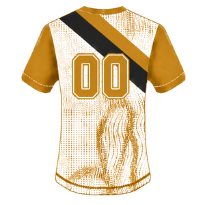 Conjunto de Uniforme de Rugby de Manga Corta Amarillo Mostaza, Blanco y Negro, Jersey de Rugby con Cuello Redondo y Estampado Gráfico, Pantalones Cortos con Cordón, Rendimiento Atlético - Product Image 5