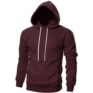 <b>Men</b> Solid Color Hooded Sweatshirt Cotton Knitted Casual <b>Pullover</b> With Kangaroo Pocket Regular Fit Autumn Wear - Product Image 1
