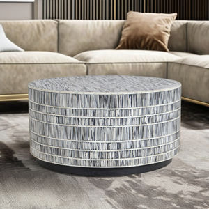 Meubles de maison minimalistes contemporains Table basse incrustée à la main Artisans qualifiés à dessus relevable fabriqués en os coloré - Product Image 4