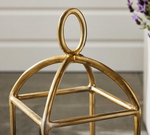Modern Gold Metal <b>Lantern</b> Candle Holder <b>Set</b> with Glass Hurricane Inserts Decorative Tabletop Centerpiece for Home Wedding Party - Product Image 5