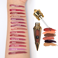 Rouge à lèvres liquide mat longue tenue, haute pigmentation, non collant, minéral, forme unique, couronne dorée, rouge à lèvres carotte