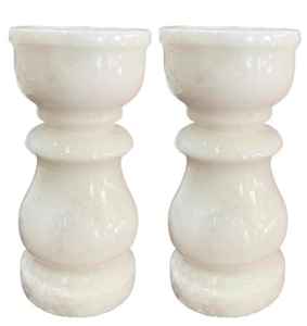 Porte-bougies en marbre blanc de qualité supérieure |   Décorations de Noël et de mariage faites à la main |   Centre de table en pierre naturelle résistant à la chaleur - Product Image 1