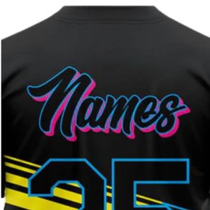 Camiseta Deportiva Transpirable para Hombre, Personalizada, Negra, con Botones, Estilo Béisbol, con Franjas Amarillas y Azules, Uniforme de Equipo de Softbol - Product Image 6