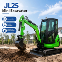 Mini-excavatrice de 2,5 tonnes JL25 Pro avec moteur Kubota, norme EPA Euro 5, et accessoires de pack A.