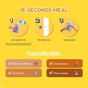 TASTEBUDDS Convenient Go Poudre de remplacement de repas instantanée liquide végétalienne à la patate douce violette, saine et faible en glucides, 15 secondes, 55g - Product Image 4