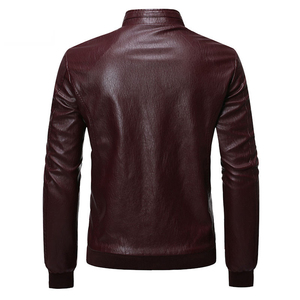 2026 Latest Design Men's Stand Collar Full Sleeve <b>Winter</b> Casual Wear Pure <b>Leather</b> <b>Jacket</b> with Wool Custom <b>jacket</b> for men - Product Image 3