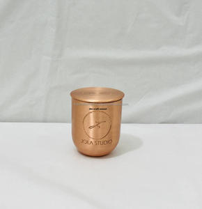 Modern Luxury Customized Copper Candle <b>Jars</b> with Brushed Finish Wholesale Empty Home <b>Decor</b> Metal Candle <b>Jars</b> for Christmas - Product Image 5