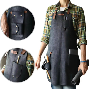 Hot Selling High Quality Breathable Comfortable Quick Dry Customized Leather <b>Apron</b> for Outdoor Activities & Restaurant Use - Product Image 2
