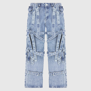 Jeans Cargo de Cintura Alta para Mujer Talla Grande, Azul Oscuro, Corte Holgado, Estilo Casual, 100% Algodón - Product Image 5
