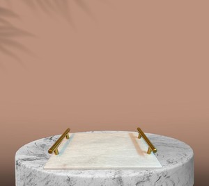Plateau en marbre fait main, plateau de service en pierre naturelle, plateau de décoration de luxe pour la maison, plateau de cuisine décoratif en marbre, article artisanal personnalisé - Product Image 4