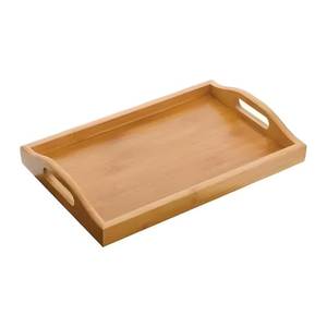Bandeja Otomana Moderna de Madera de Nogal con Asas, Bandeja de Servicio para Decoración de Sala de Estar, Idea de Regalo para el Hogar, Artesanía MS, Paquete Multipiezas - Product Image 3