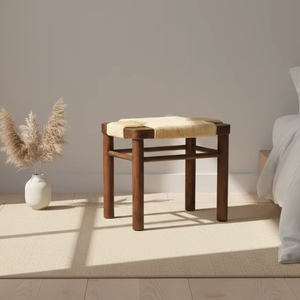 Tabouret en bois d'inspiration nordique, fabriqué en teck de qualité supérieure, pour appartements, villas et espaces intérieurs commerciaux - Product Image 4