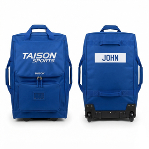 Sac de hockey sur glace TAISON SPORTS Premium 600D PU Oxford 500 GSM bleu royal à panneaux, avec roulettes, pour équipement sportif, voyage, design de logo personnalisé - Product Image 1