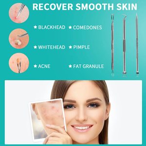 Blackhead Removal Tool Kit Pimple Popper Tool Professional High Quality Stainless Steel Pimple <b>Extractor</b> Blackhead And Whitehead - Product Image 5