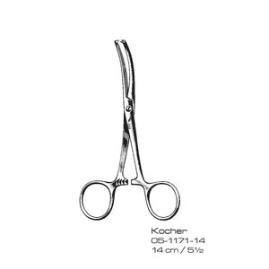 Pinces hémostatiques Kocher 14 cm 5½, pince chirurgicale manuelle pour chirurgie générale, instrument de classe II certifié CE - Product Image 2