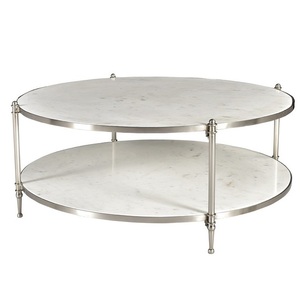 Luxury Metal Coffee <b>Table</b> <b>With</b> Marble Top Stylish Centerpiece Furniture For Modern Apartment Interior Decoration - Product Image 1