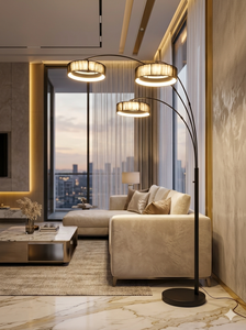 Lámpara de Pie Moderna de Metal, Pantalla Giratoria Marrón, Base E26, LED Blanco Cálido 2700K, Altura Ajustable, Uso Residencial, Lumetal Vietnam - Product Image 3