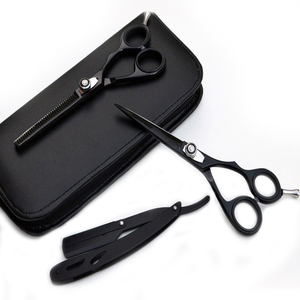 Hot Product 5.25\" Stainless Steel <b>Barber</b> <b>Set</b> Sharp Tip Hair Cutting Scissors Steel Handle Straight Blade Scissor Kits Beauty - Product Image 1