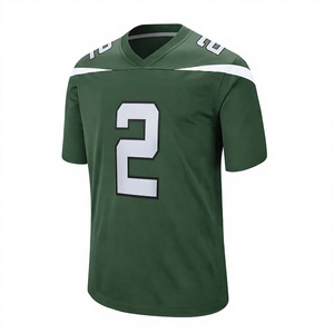 Vert # 2 maillots de football américain pour hommes, col en V, manches courtes, polyester anti-humidité, coupe régulière, impression des numéros d'équipe - Product Image 4