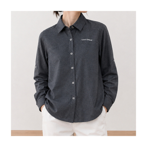 Camisa de mujer con buena absorción de humedad y caída elegante, de manga larga - Product Image 1