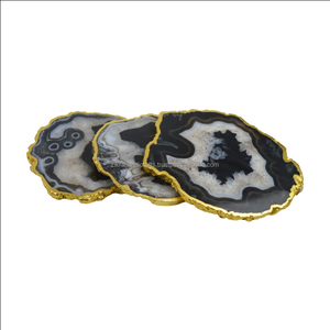 Combo Agate Slice <b>Coasters</b> Latest Home Decor Best Tableware Hotel Restaurant and Bar Design <b>Drink</b> <b>Coaster</b> Set Irregular Shapes - Product Image 1