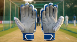 Gants de frappe de cricket renforcés et cousus, en cuir PU rembourré à doigts entiers, antidérapants, pour l'entraînement - Product Image 2