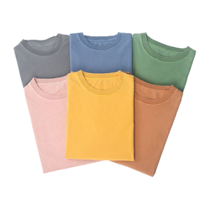 Men's Black <b>Washed</b> Cotton Jersey O-Neck Short Sleeve T-Shirt Regular Fit Casual Solid Color Knitted Design - Product Image 6