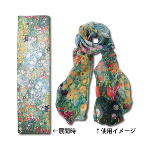 Scialle di stola "giardino fiorito" AU-01507 tradizionale sciarpa d'arte Klimt - Product Image 1