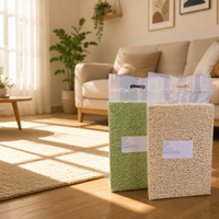 Litière pour chat en tofu écologique et biodégradable sur mesure, service OEM pour les animaleries, distributeurs en gros, importateurs, marque privée