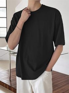 Camiseta de Hombre de Alta Calidad, Lisa, Personalizada, Larga, 100% Algodón, Oversize, Hombros Caídos, de Secado Rápido, Ecológica, Negra - Product Image 2