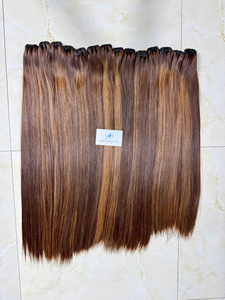 Extensions de cheveux humains vierges vietnamiens de qualité supérieure, couleur piano, lisses, en trame, pour femmes, vente en gros - Product Image 4
