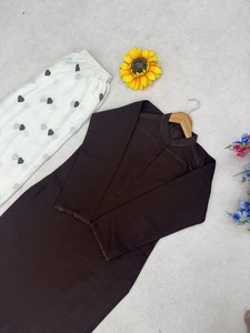 Collection Exclusive Prête-à-Porter Top-Plazzo Salwar Kameez Broderie Entièrement Cousue Coupe Classique Séchage Rapide Style Moderne Pour Fête - Product Image 2