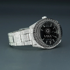 นาฬิกาข้อมือผู้ชาย VANA JEWELS หน้าปัดกลมประดับเพชรเต็มหน้าปัด ตัวเรือนสแตนเลสสตีล ระบบอนาล็อก กลไกอัตโนมัติ ดีไซน์หรูหรา แฟชั่นฮิปฮอป - Product Image 5