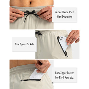 Eco-Friendly Quick Dry Workout <b>Jogger</b> Men's Pants Lightweight Breathable <b>Nylon</b> Gym Men's Trousers Elastic Waist Solid Pattern - Product Image 4